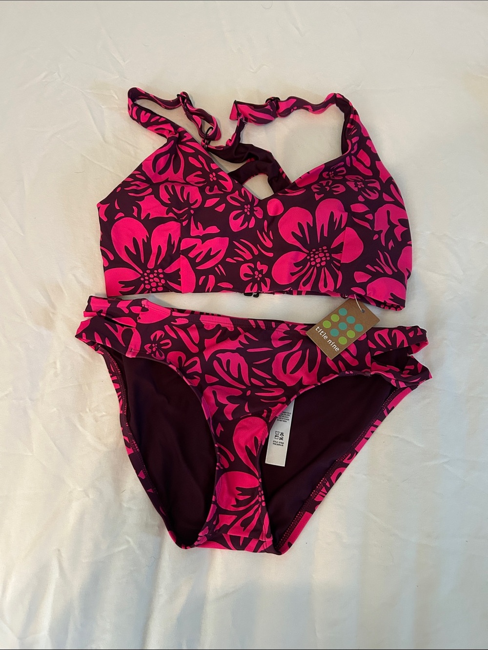 Title Nine Pink Floral Two-Piece Swim Set